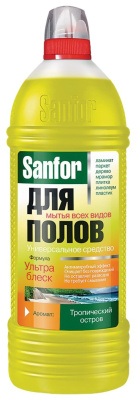 Sanfor средство для мытья полов ультра блеск Тропический остров 1л