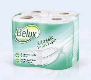Belux Туалетная бумага классик 2-сл. белая 8 шт.