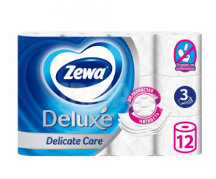 Zewa туалетная бумага Deluxe 3-х слойная белая 12шт