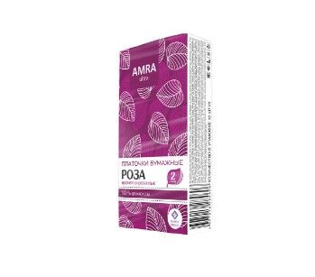 Amra платочки бумажные двухслойные белые с ароматом розы 1 уп по 10 шт