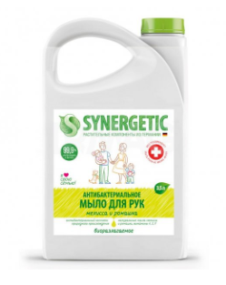 SYNERGETIC мыло жидкое биоразл антибак  для мытья рук и тела мелисса и ромашка чистота и ультразащита 3,5л