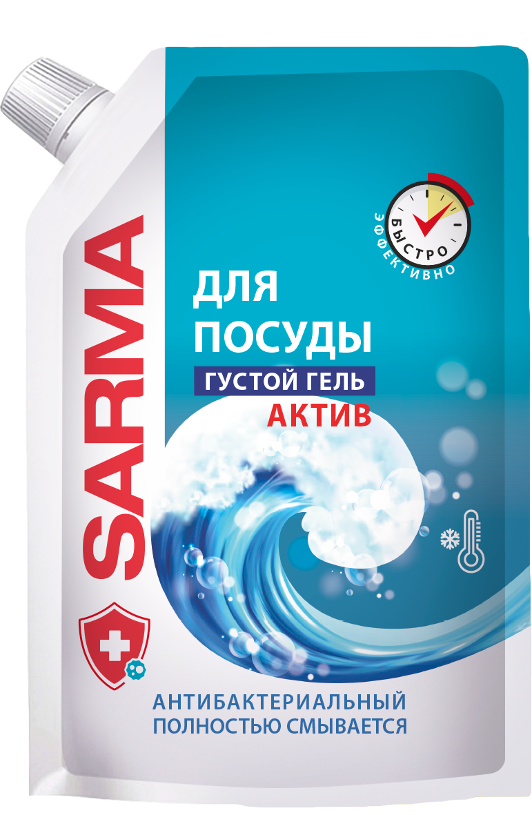 Sarma средство для посуды актив дой пак 1л купить по цене 197.83 ₽ в  интернет-магазине