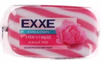 EXXE крем мыло косметическое нежный пион розовое полосатое одиночное 80г