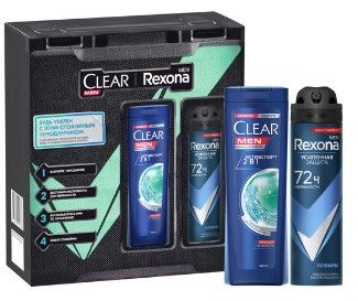 REXONA MEN подарочный набор будь уверен 2023 дезодорант аэрозоль+ шампунь для волос 150+200 мл