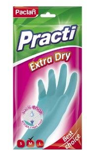 Paclan перчатки  extra dry резиновые M 1 пара