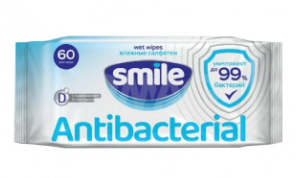 SMILE W Antibacterial влажные салфетки с D пантенолом 60 шт