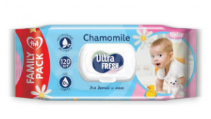 Ultra Fresh Baby влажные салфетки для детей и мам с клапаном 120 шт