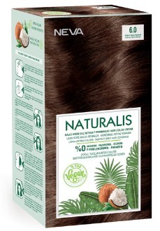 Naturalis Vegan стойкая крем краска для волос 6.0 INTENSE DARK BLONDE насыщенный темно каштановый