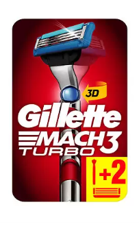 Gillette MACH 3 TURBO 3D станок+2 кассеты