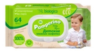Pamperino №64 eco biologico салфетки влажные детские с пластиковым клапаном