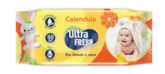 Ultra Fresh Baby влажные салфетки для детей и мам c календулой 60 шт