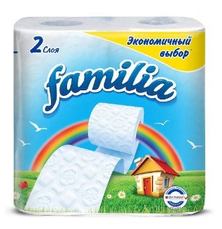 Familia бумажные полотенца Радуга двухслойные белые 2шт