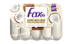 Fax Туалетное мыло Крем и кокосовое молоко 5шт по 70г