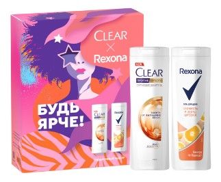 CLEAR+REXONA подарочный набор женский шампунь+ гель для душа 200 мл + 200 мл