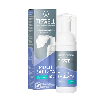 Tiswell пенка ополаскиватель для полости рта для зубов очищающая сладкая мята 10 в1 50 мл