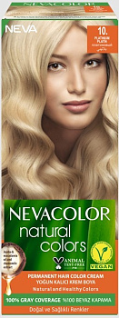 Nevacolor Natural Colors стойкая крем краска для волос 10. PLATINUM платиновый Уценка