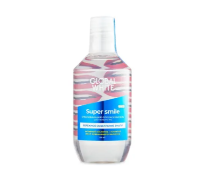 Global White ополаскиватель для полости рта отбеливающий super smile 400 мл