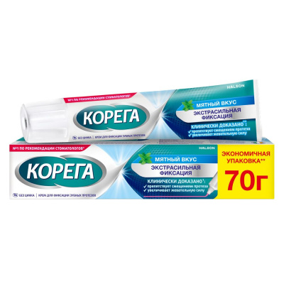 Корега экстра сильный мятный крем мятная свежесть 70 г