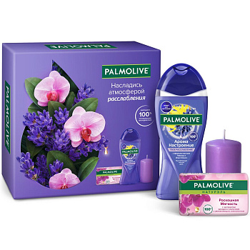 Palmolive пн твое расслабление и роскошная мягкость гель для душа 250 мл+туалетное мыло 90 гр+свеча парафиновая