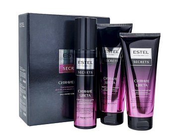 Estel Secrets набор для волос Сияние цвета шампунь + хайлайтер + спрей термозащита