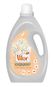 Vilor кондиционер для белья миндаль и белые цветы 1,5 л
