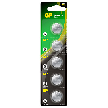 GP батарейки Lithium CR2016-2C5  1 шт - 1 блистер 5 батареек