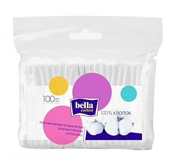 Bella Cotton ватные палочки в  полиэтиленовой упаковке 100шт