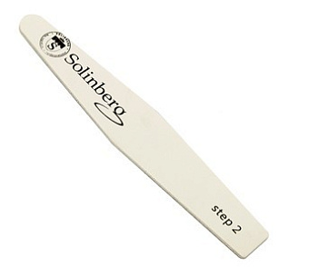 Solinberg пилочка полировочная для ногтей  двусторонняя  широкий ромб черно белая 400/1500 17,7 см