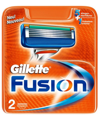 Сменные кассеты для бритья GILLETTE FUSION (2шт)