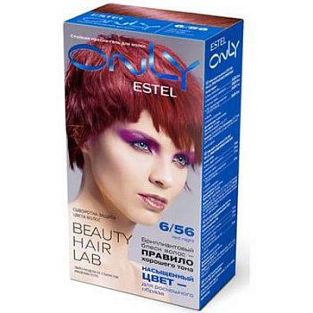 ESTEL ONLY Стойкая краска-гель ддя волос 6/56 Тёмно-русый красно-фиолетовый NEW
