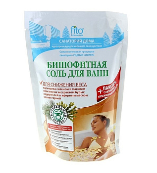 Фитокосетик соль для ванн Бишофитная Для снижения веса серии Санаторий дома 500г