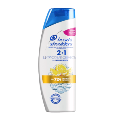 Head&Shoulders шампунь против перхоти цитрусовая свежесть 2 в1 для жирных волос 400 мл