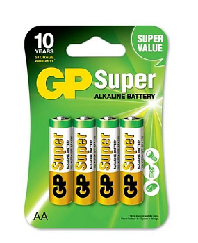 GP батарейки алкалиновые Super Alkaline АA/LR6 4шт