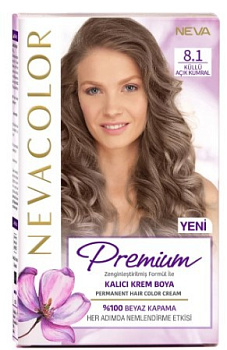 Nevacolor PRЕMIUM стойкая крем краска для волос 8.1 LIGHT ASH BLONDE пепельно русый