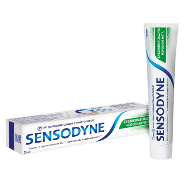 Sensodyne зубная паста ежедневная защита морозная мята 75 мл Уценка
