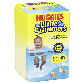 Huggies Little Swimmers подгузники для плавания 3-8 кг 2-3 размер 12 шт