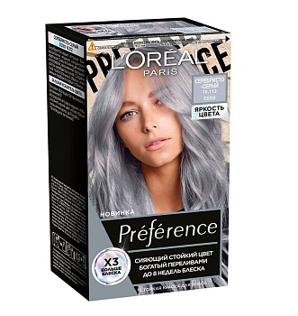 L`oreal Preference краска для волос 10.112 Серебристо-серый Сохо