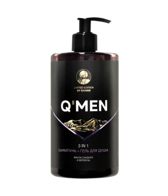Q’men шампунь 3 в 1 мужской, 640 мл