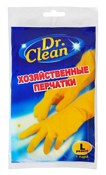 Dr Clean перчатки хозяйственные резиновые Размер L