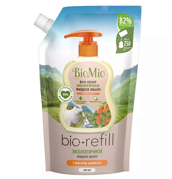 BioMio жидкое мыло с маслом абрикоса сменный блок 500мл