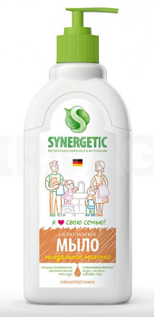 Synergetic мыло жидкое биоразлагаемое для мытья рук и тела миндальное молочко 0,5л 6шт в кор