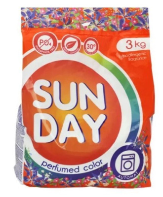 Sunday стиральный порошок автомат для цветного парфюмированный 3кг