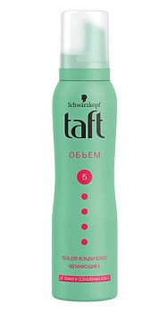 Taft объём пена для волос мегафиксации зелёный 150 мл
