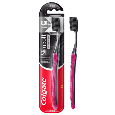 Colgate зубная щетка шелковые нити с древесным углем для здоровья десен мягкая Уценка