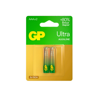 GP батарейки ultra alkaline 24А AАA/LR03 2 шт