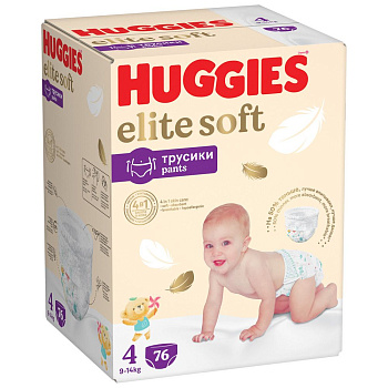 Huggies Elite Soft подгузники трусики  9-14 кг 4 размер 76 шт