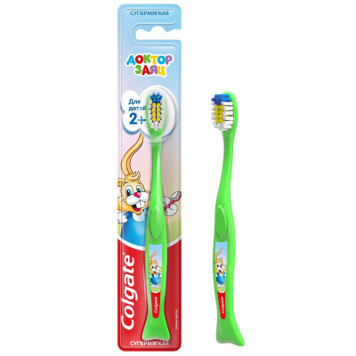 Colgate зубная щетка доктор заяц 2+ для детей от 2 до 5 лет ультрамягкая