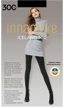 INNAMORE колготки  Iceland 300  nero 3 Зимние из хлопка с ворсом изнутри и терм