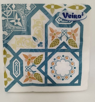 Veiro салфетки 3 слойные с рисунком восточная 33*33 20 листов