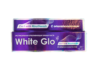 White Glo зубная паста отбеливающая 2 в1 с ополаскивателем для полости рта 24 гр